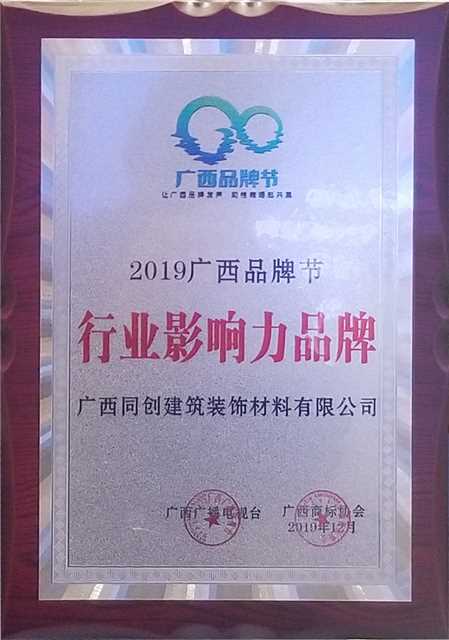 行業(yè)影響力品牌獎(jiǎng)